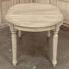 Antique French Louis XVI Oval Dining Table in Stripped Oak