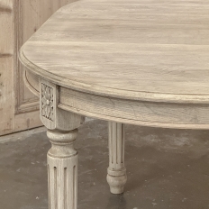 Antique French Louis XVI Oval Dining Table in Stripped Oak
