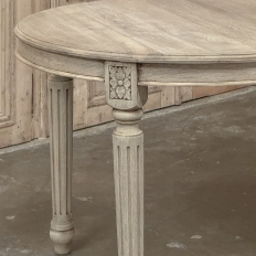 Antique French Louis XVI Oval Dining Table in Stripped Oak