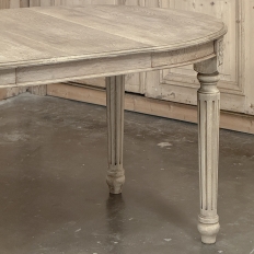 Antique French Louis XVI Oval Dining Table in Stripped Oak