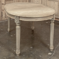 Antique French Louis XVI Oval Dining Table in Stripped Oak