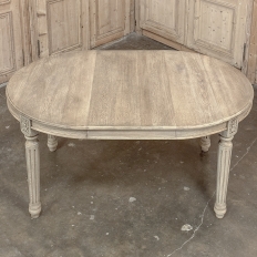 Antique French Louis XVI Oval Dining Table in Stripped Oak