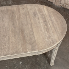 Antique French Louis XVI Oval Dining Table in Stripped Oak
