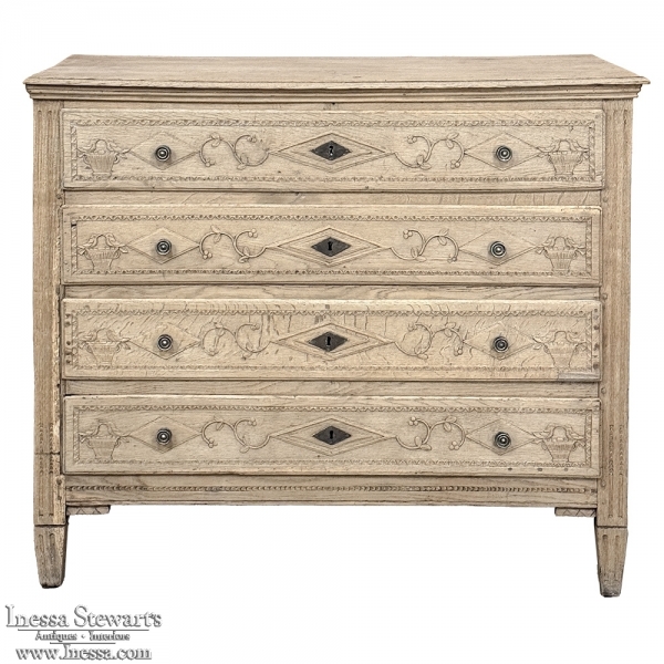 18th Century French Louis XVI Period Commode in Stripped Oak