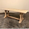 Antique Rustic Country French Trestle Table with Columns