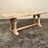 Antique Rustic Country French Trestle Table with Columns