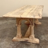 Antique Rustic Country French Trestle Table with Columns