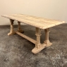 Antique Rustic Country French Trestle Table with Columns