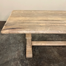 Antique Rustic Country French Trestle Table with Columns