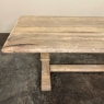 Antique Rustic Country French Trestle Table with Columns