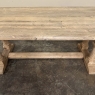 Antique Rustic Country French Trestle Table with Columns