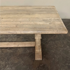 Antique Rustic Country French Trestle Table with Columns