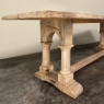 Antique Rustic Country French Trestle Table with Columns
