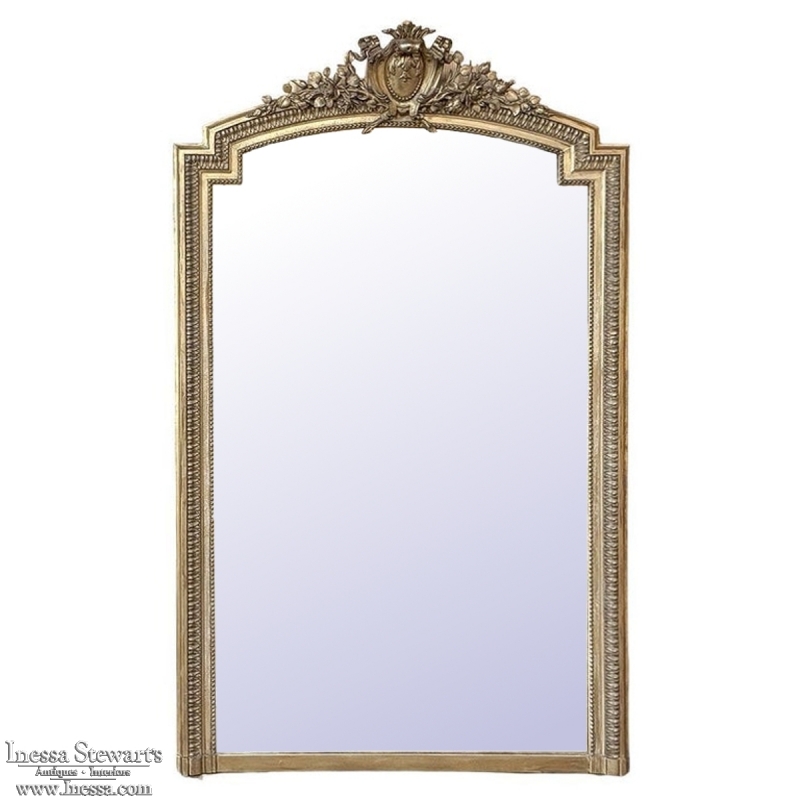 19th Century French Louis XVI Gilded Mantel Mirror