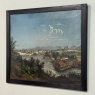 18th Century Framed Oil Painting on Wood Panel of Wachau, Austria