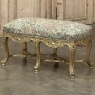 19th Century French Louis XIV Giltwood Vanity Bench with Tapestry