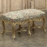 19th Century French Louis XIV Giltwood Vanity Bench with Tapestry