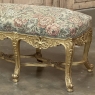 19th Century French Louis XIV Giltwood Vanity Bench with Tapestry