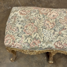 19th Century French Louis XIV Giltwood Vanity Bench with Tapestry