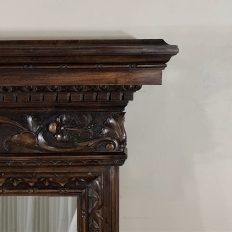 Antique Italian Baroque Solid Walnut Renaissance Mirror