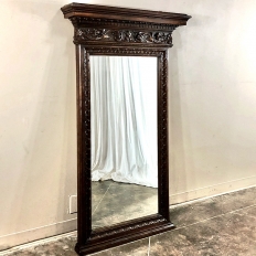 Antique Italian Baroque Solid Walnut Renaissance Mirror