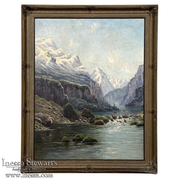 19th Century Framed Oil Painting on Canvas by L. Delderenne (1864-1921)