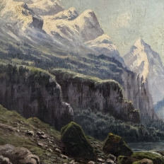 19th Century Framed Oil Painting on Canvas by L. Delderenne (1864-1921)