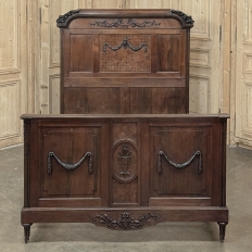 Antique French Louis XVI Walnut Bed