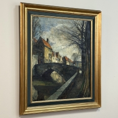 Antique Framed Oil Painting on Canvas by Leon Meechelaere (1880-1964)