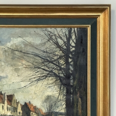 Antique Framed Oil Painting on Canvas by Leon Meechelaere (1880-1964)