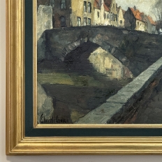 Antique Framed Oil Painting on Canvas by Leon Meechelaere (1880-1964)