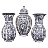 Antique Three-Piece Blue & White Garniture from Delfts