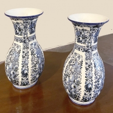 Antique Three-Piece Blue & White Garniture from Delfts