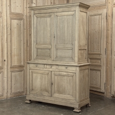 19th Century French Louis Philippe Buffet a Deux Corps in Stripped Oak