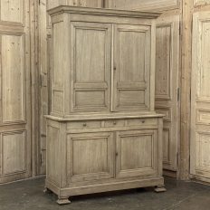19th Century French Louis Philippe Buffet a Deux Corps in Stripped Oak