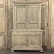 19th Century French Louis Philippe Buffet a Deux Corps in Stripped Oak