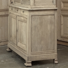 19th Century French Louis Philippe Buffet a Deux Corps in Stripped Oak
