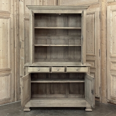 19th Century French Louis Philippe Buffet a Deux Corps in Stripped Oak