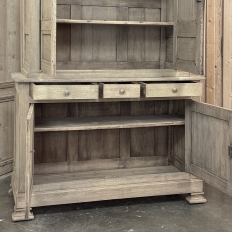 19th Century French Louis Philippe Buffet a Deux Corps in Stripped Oak