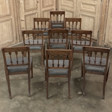 Set of Nine 18th Century French Directoire Dining Chairs
