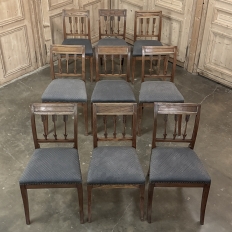 Set of Nine 18th Century French Directoire Dining Chairs