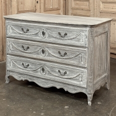 18th Century Country French Louis XVI Period Whitewashed Commode