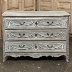 18th Century Country French Louis XVI Period Whitewashed Commode