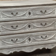 18th Century Country French Louis XVI Period Whitewashed Commode