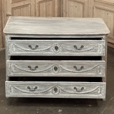 18th Century Country French Louis XVI Period Whitewashed Commode