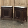 Pair Napoleon III Period Marble Top Mahogany Confituriers ~ Cabinets