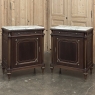 Pair Napoleon III Period Marble Top Mahogany Confituriers ~ Cabinets
