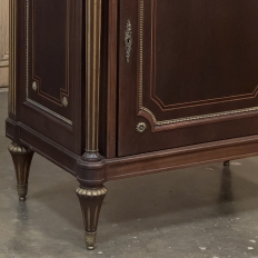 Pair Napoleon III Period Marble Top Mahogany Confituriers ~ Cabinets