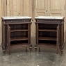 Pair Napoleon III Period Marble Top Mahogany Confituriers ~ Cabinets