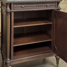 Pair Napoleon III Period Marble Top Mahogany Confituriers ~ Cabinets